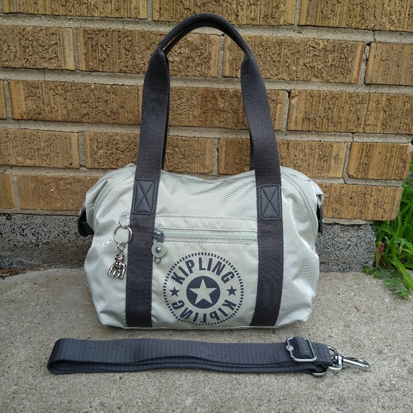 Kipling Handbags - Kipling Dynamic Silver Sage Grey Art Mini Satchel Crossbody